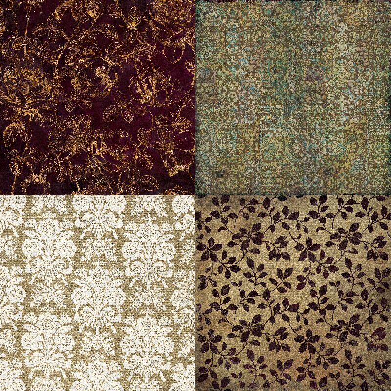 Retro background style Scrapbooking paper pack of 24 sheets handmade craft paper craft Background pad 0618