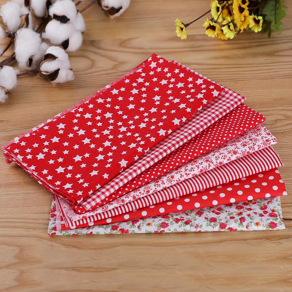 7Stck 50X50cm Baumwolle Stoff Quadrate Bündel Patchwork Vor-schneiden Decke Quadrate Für DIY Handarbeit Patchwork tuch Tasche Hand Fetzen: 7Stck rot 50x50cm