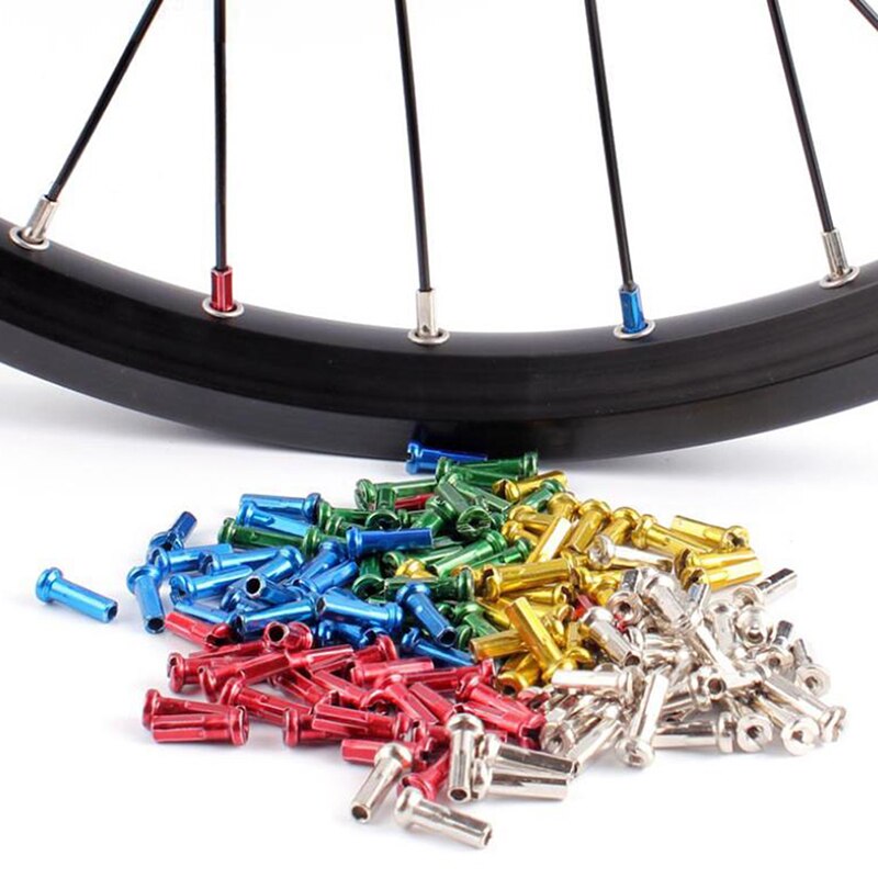 Tapones de hierro para radios de bicicleta de montaña, 10 Uds., 14mm, accesorios coloridos para ciclismo de cobre y plata