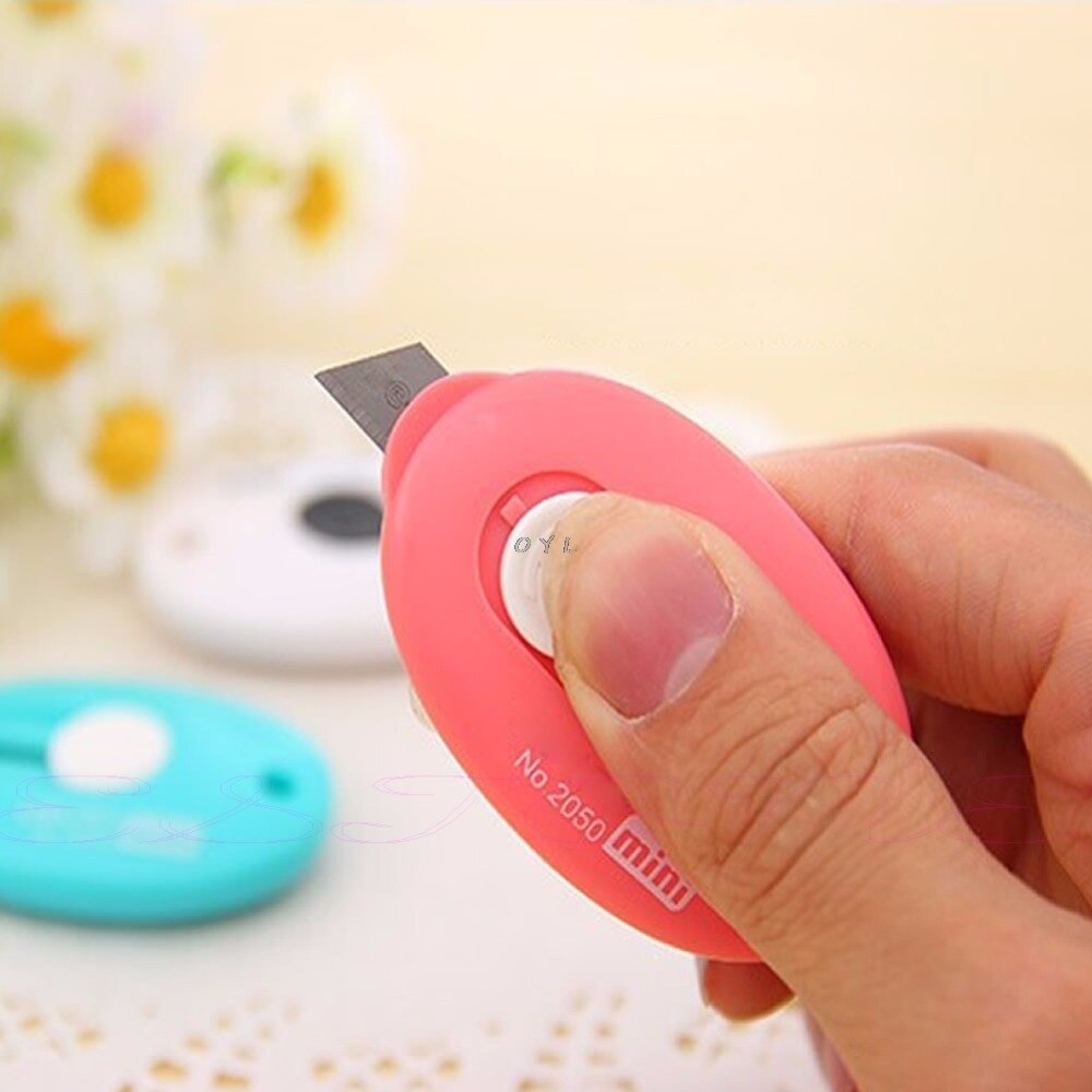Random Color Mini Utility Knife Box Cutter Retractable Razor Blade DIY Tool