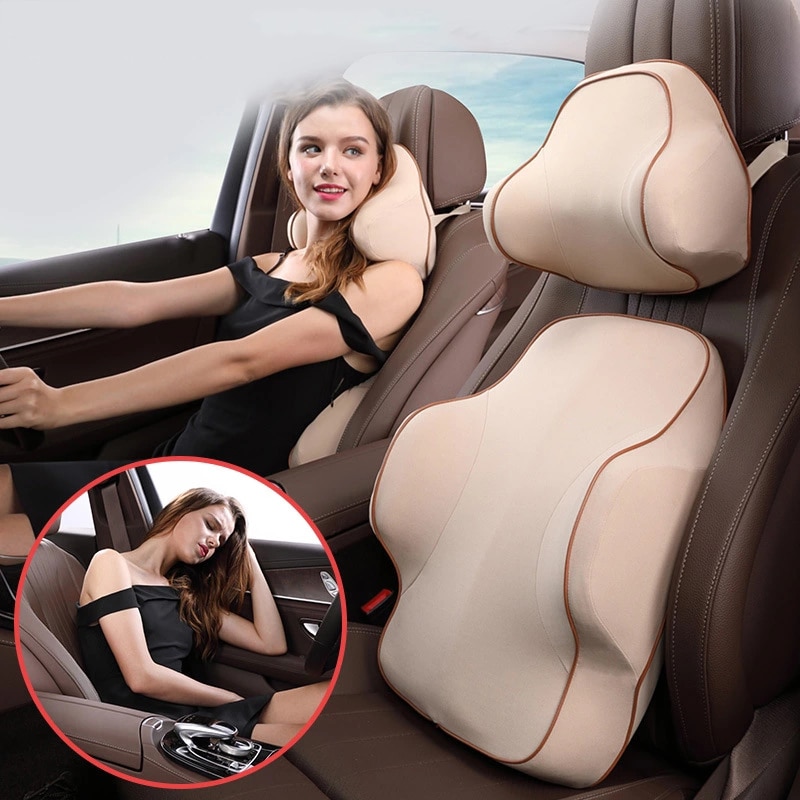 Natürliche Latex Auto Kopfstütze Nacken Unterstützung Kissen Auto Lenden Zurück Unterstützung Auto Hals Kissen einstellen oben 1einstellen 2 Stck