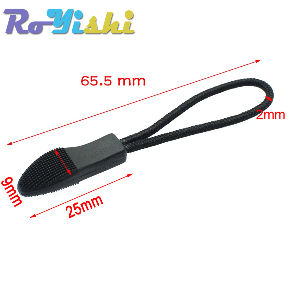 10 Pcs/Pack Zipper Pulls Cord Ends Strap Lariat Black For Apparel Accessories: Antique Zinc