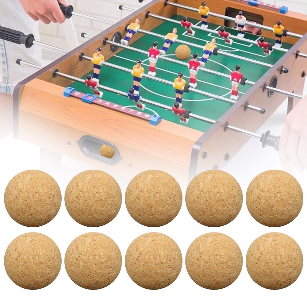 10 pièces Football bureau Mini balles accessoires de remplacement bébé solide maison jeu 36mm Portable en bois intérieur Table de Football: Default Title