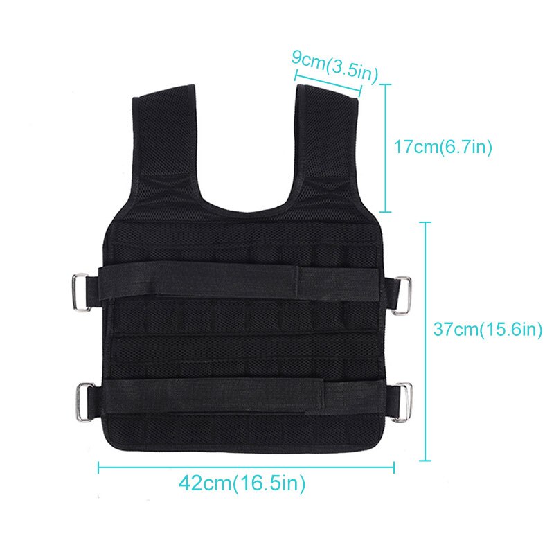 30KG Loading Weight Vest Fitness Boxing Gym Equipment Adjustable Waistcoat Jacket Gym Load Sand Clothing entrenamiento con peso