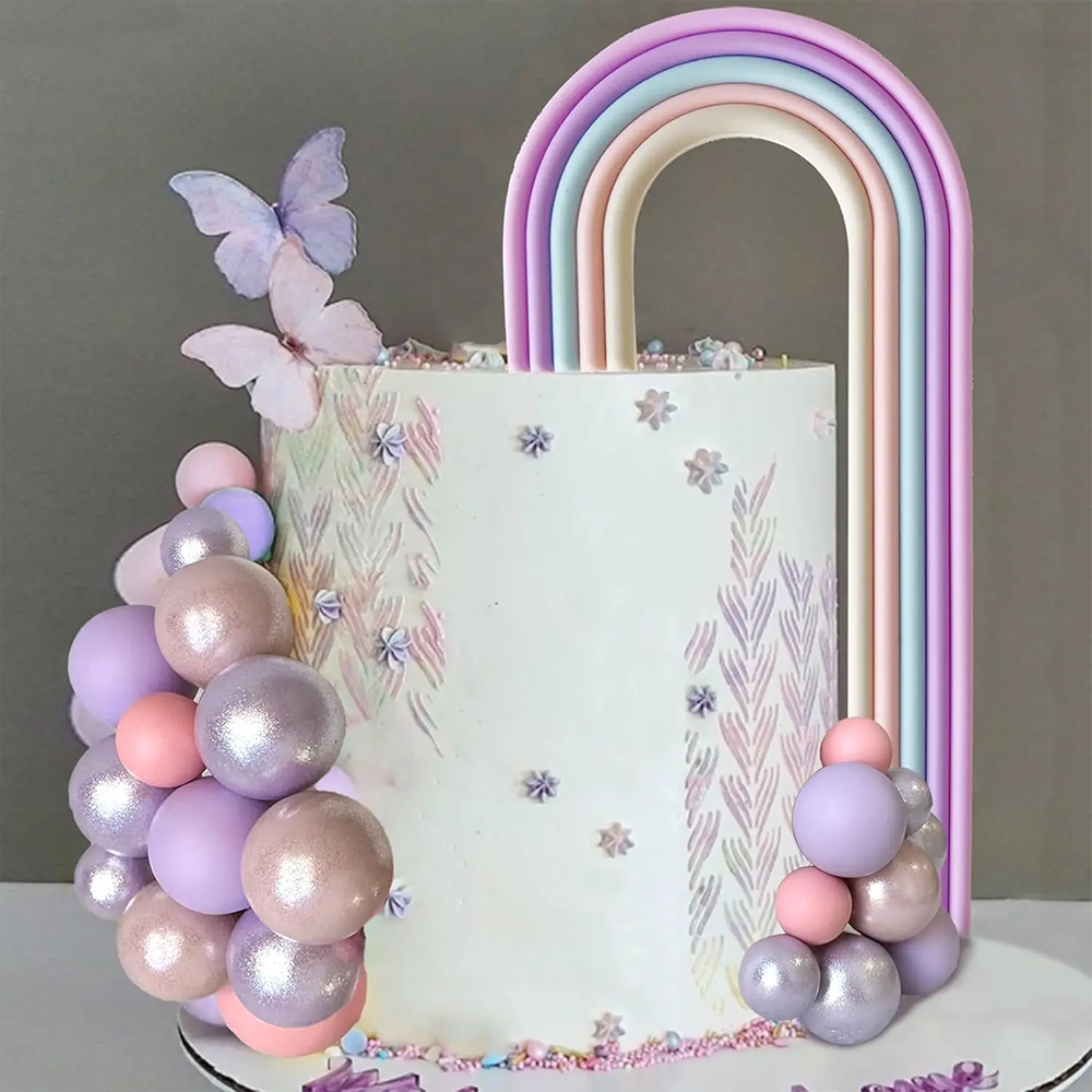 1pc Rainbow Cake Topper Set Large Small Rainbows Cake Topper Pink Blue Brown DIY Boho Birthday Wedding Party Cake Baby Shower