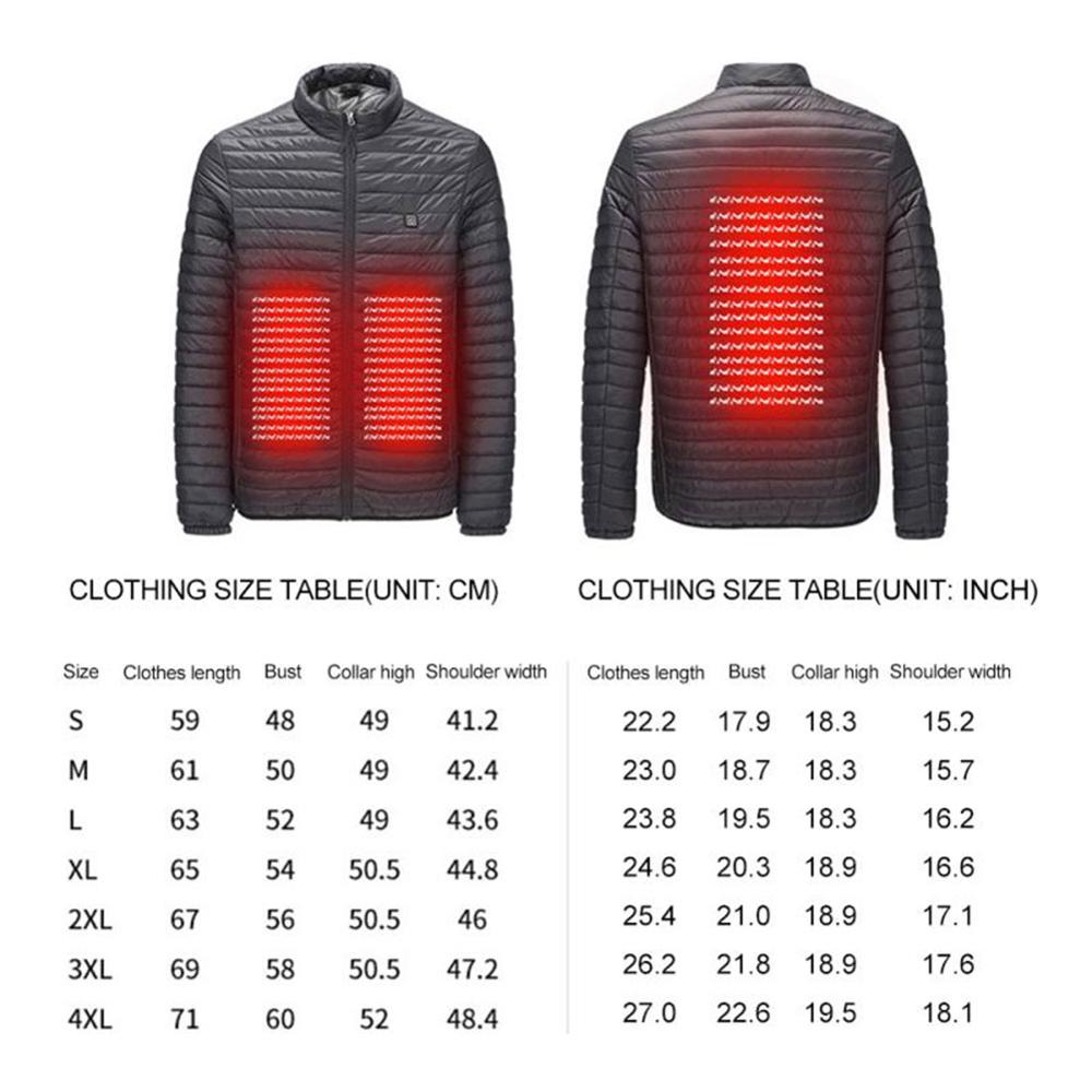 Chaqueta calefactora inteligente eléctrica, chaleco, abrigo cálido, ropa de plumas, chaqueta térmica, ropa calefactora de invierno, interfaz USB