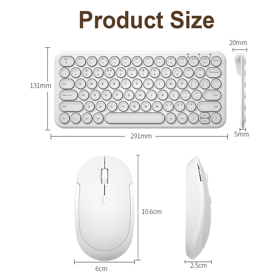 Slient Wireless Keyboard Mouse Combo For Macbook Pro Portable Gaming Keyboard Mouse Set For PC Gamer Computer Laptop Keyboard