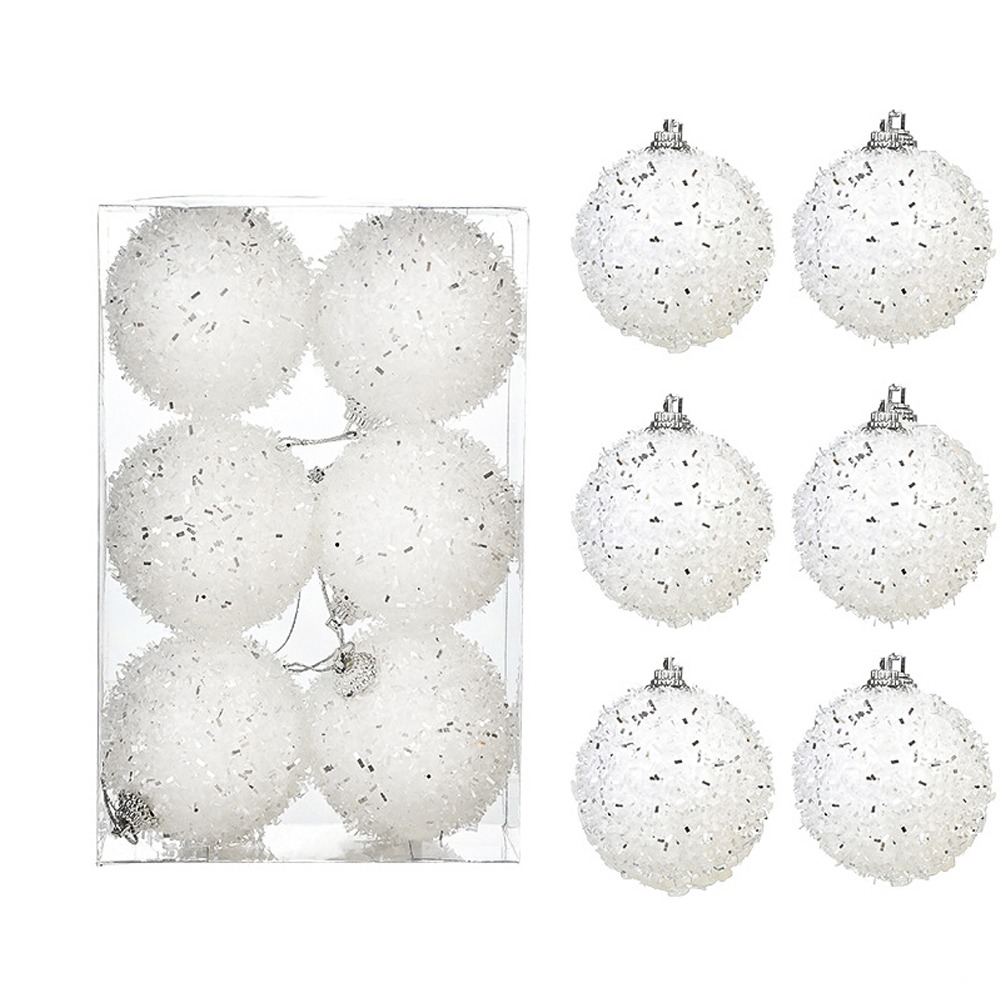 6 stuks witgoud schuim kerstballen hanger onbreekbaar handgemaakte kerst hangende ballen herbruikbaar: Olijf