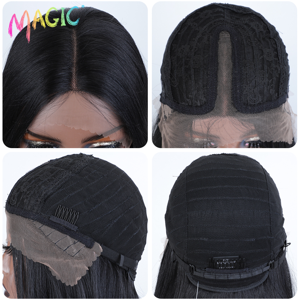 Magic Hair Synthetic Lace Front Wig Long straight 28 Inch Lace Wig Ombre Blonde Wig Heat Resistant Wigs For Women Lace Front Wig