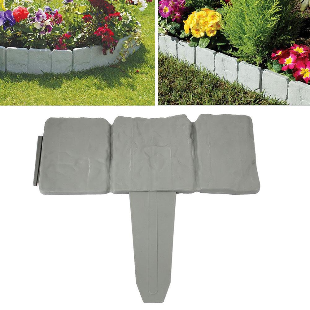 Plastic Gray Garden Fencing Garden Fence Practical Cobbled Stone Lawn Decorate Beautiful Gardening Courtyard Gardens Plant