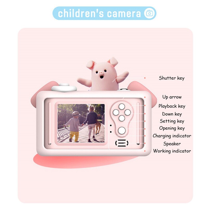 Educational Cute Mini Kids Digital Photo Camera 8.0MP 2.0" LCD Full View Photography Birthday Cool Kids Camera For Children