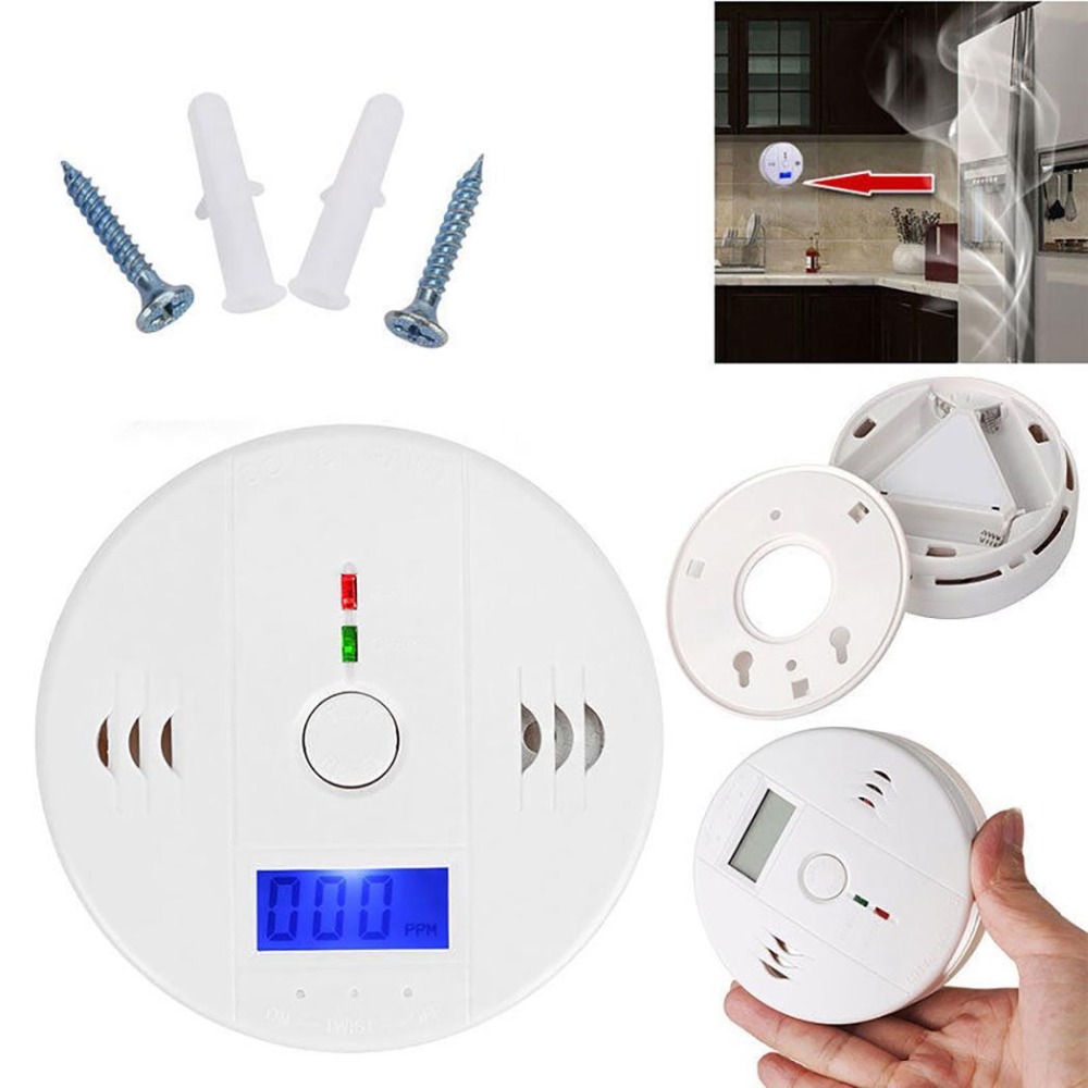 CO Gas Sensor Detector Carbon Monoxide Poisoning Alarm Detector LCD Photoelectric Independent 85dB Warning High Sensitive