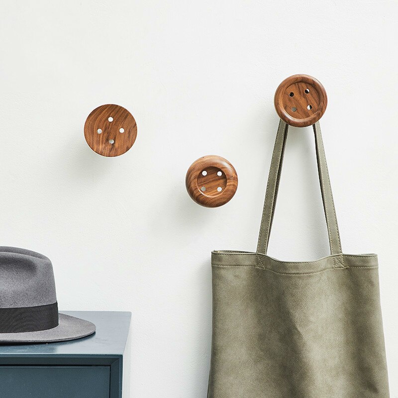 Europe Solid Wood Wall Hanging Coat Rack Bedroom Metope Simple And Easy Saddlebag Frame Button A Hook Clothes Frame