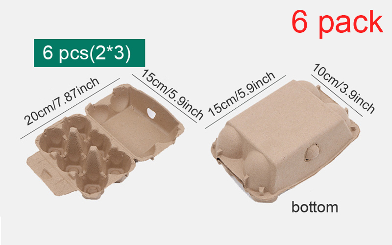 6 Pack Egg Cartons Bulk 6/8/10/12 Count Style Reusable Cardboard Egg Cartons Eggs Tray Refrigerator Empty Egg Storage Box: black