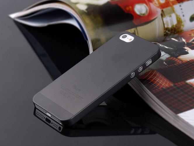 Capa para iphone 5S ultra fina preta azul vermelho, de cores matte doces para iphone 5 5S se: black