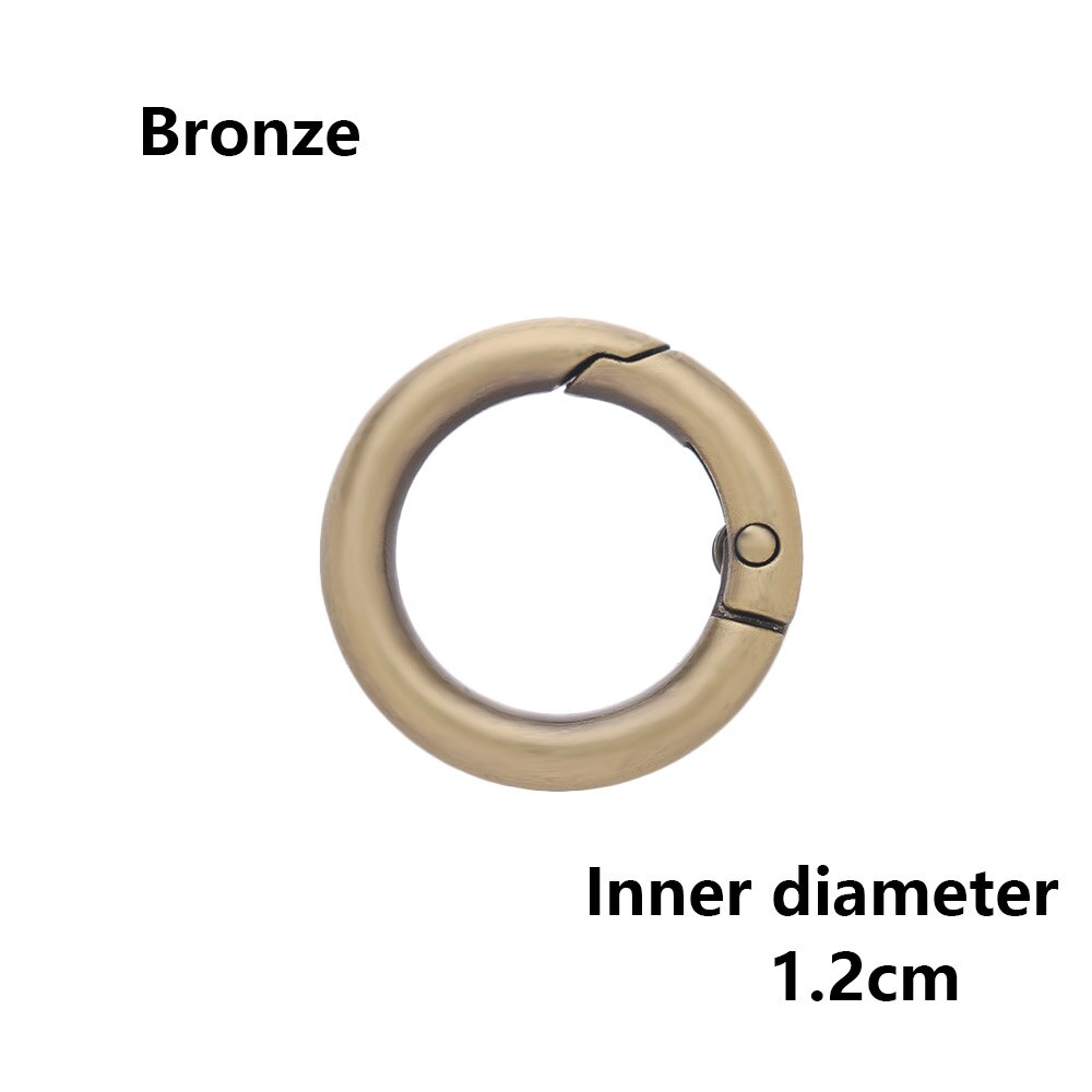 2 Stuks Riem Gesp Clips Trigger Bagage Leathercraft Spring Gate Sluiting O Ring Hond Sleutelhanger Karabijnhaak Tas Accessoires: 1.2cm - Bronze