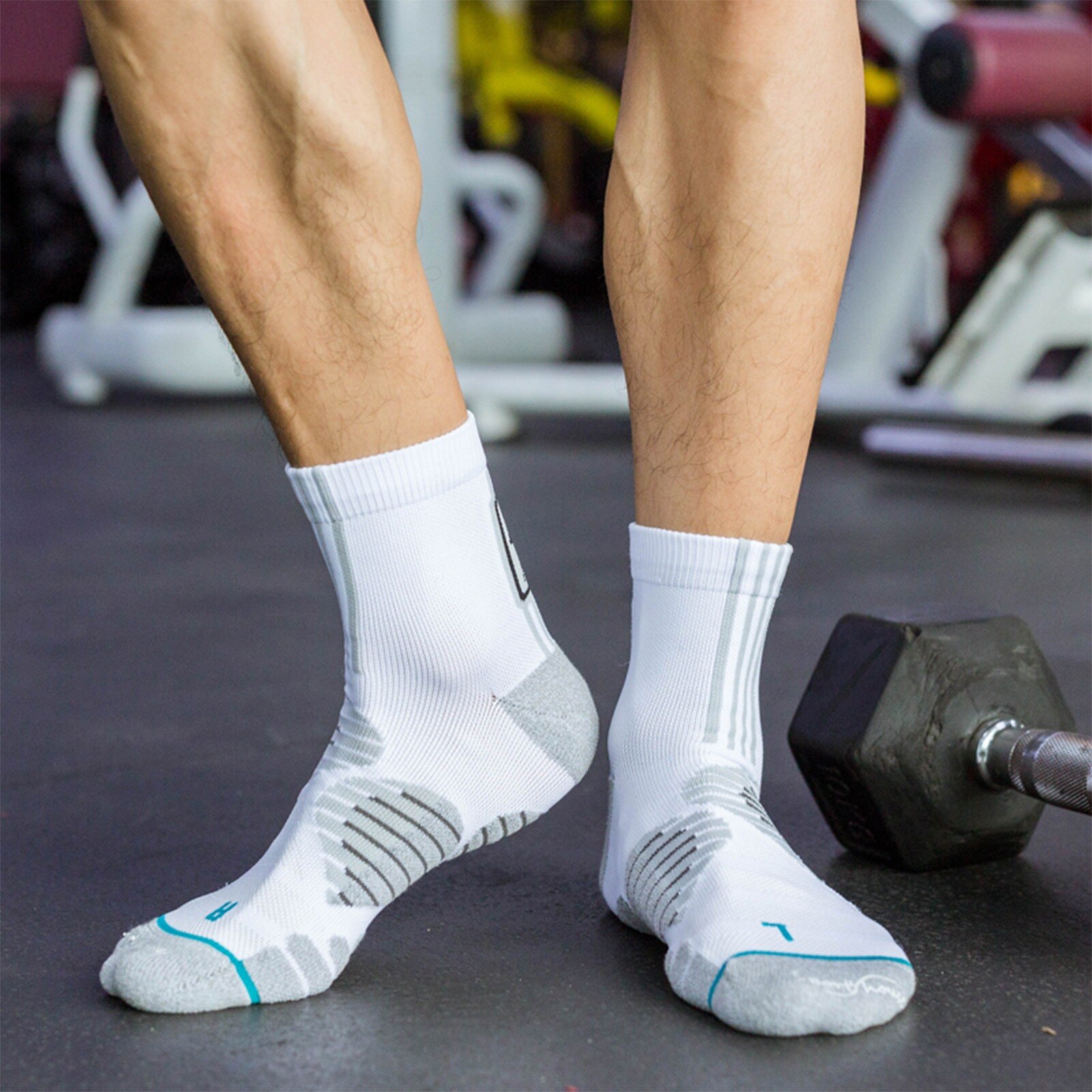 3 pares de calcetines de tobillo para deportes de antideslizante transpirable para los hombres de baloncesto accesorios Calcetines tamaño M(39-43)