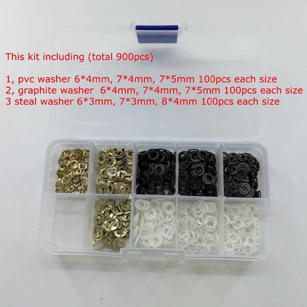 900 stks/partij in Doos Schaar Reparatie Kit Kappers Schaar Accessoire Plastic 7*5/7*4/6*4mm Ringen Kapper Salon Schaar Onderdelen