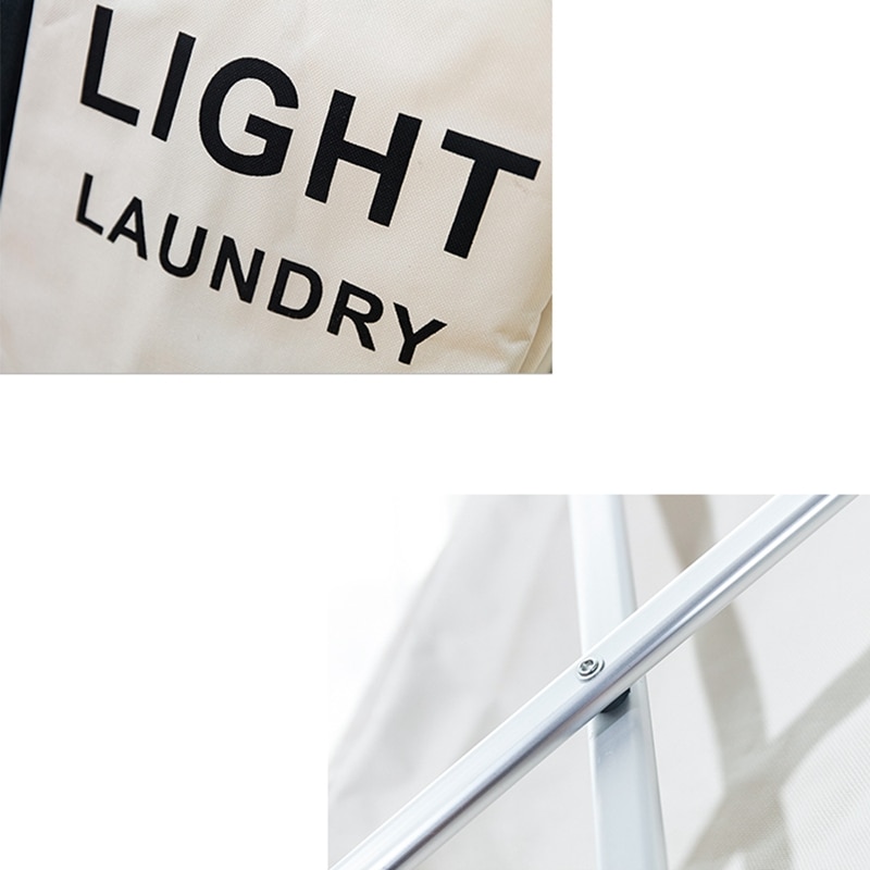 Klesvask kurv sammenleggbar vaskekurv med 3 seksjoner stor skittentøy sortering