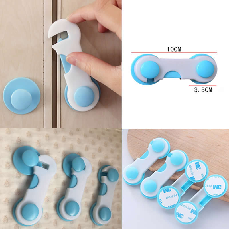 Fechadura bloqueio de segurança da geladeira, 4 unidades, caixas de cuidados para bebês, gavetas, armário, porta, guarda-roupa, multifunções, fechaduras para crianças