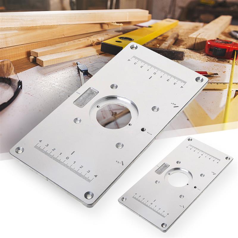 Router Table Insert Plate with Router Insertion Ring and Install Screws for DIY Woodworking Engraving Machine Benches