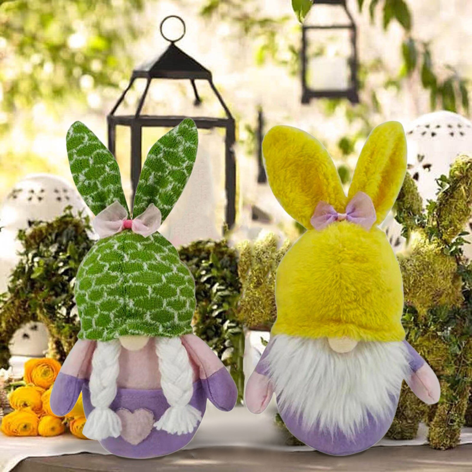 2Pc Pasen Bunny Gnomes Lente Kamer Faceless Pop Decoraties Pluche Dwerg Thuis Party Decor Kinderen Speelgoed # T2G