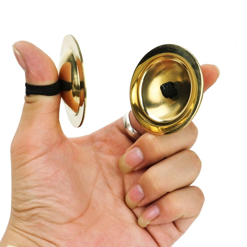 4 Uds. Instrumento Musical de oro para danza del vientre y dedos, platillos para dedos