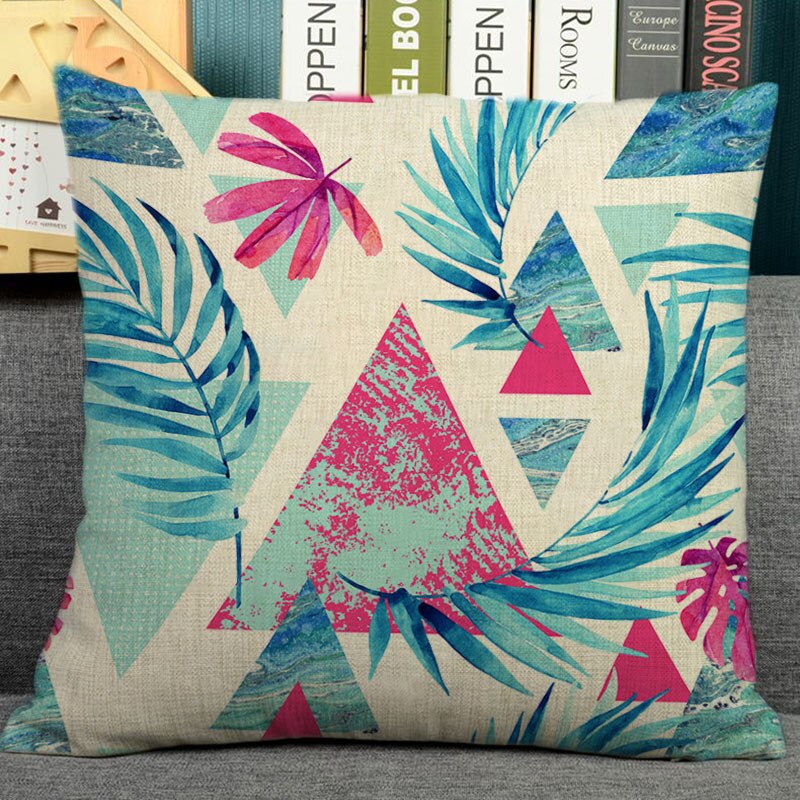 18 "Tropische Bladeren Gezellige Bank Kussen Thuis Decoratieve Kussen Met Tropische Palm Monstera Bladeren Print Voor Zomer Groen Decor: n4 29