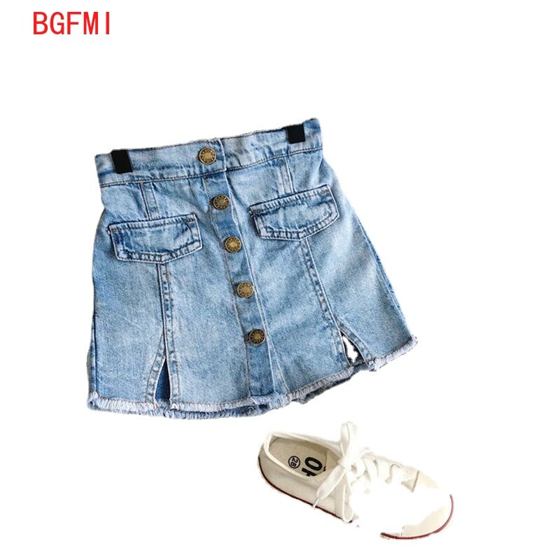 Jupe-culotte en denim pour fille, tenue d'été décontractée à boutons, en Denim, pour enfants de 2 à 10 ans, 2022