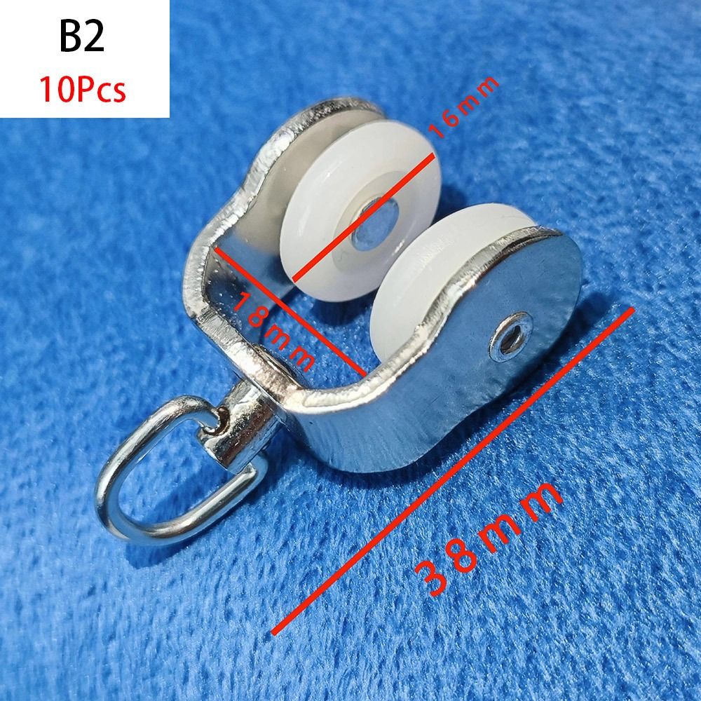 10Pcs Straight Curved Track Rollers Curtain Wheels Rail Curtains Hook Ring Slider Furniture Hardware Curtain Rod Pulley: Yellow