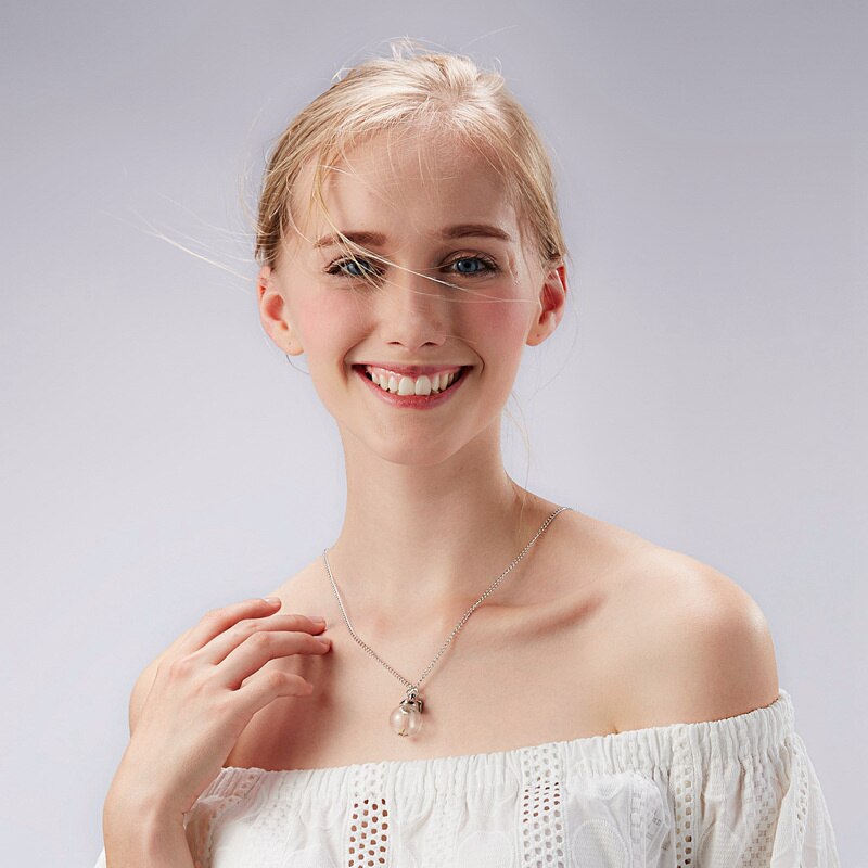 Glas Ball Löwenzahn Getrocknete Blume Halskette Für Frauen Kind Silber Farbe Kette Charme Anhänger Merk Schmuck Party Choker