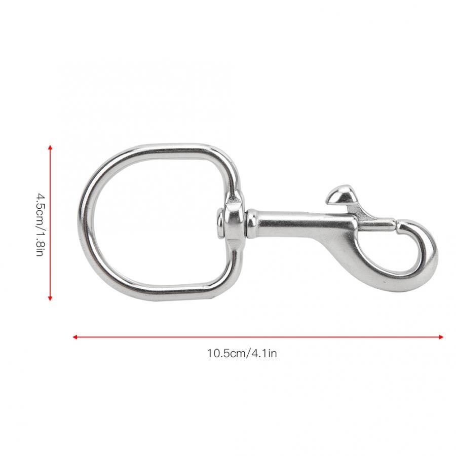 Diving D Ring Clasp Stainless Steel Diving Single Head Hook D-Ring Lobster Clasp Lanyard Hook 103 x 45 Lobster Claw Clasp