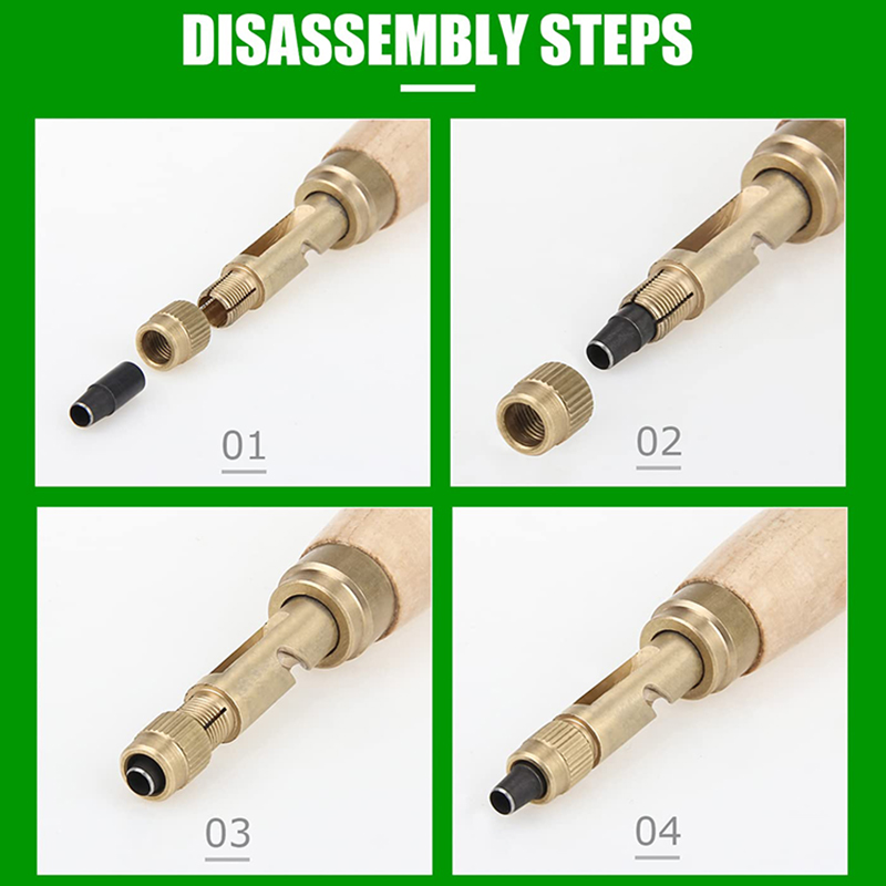 Jeu de poinçons amovibles pour le cuir, perceuse de reliure à vis automatique japonaise avec 6 tailles de pointe 1.5-4mm pour trou de papier de ceinture en cuir artisanal