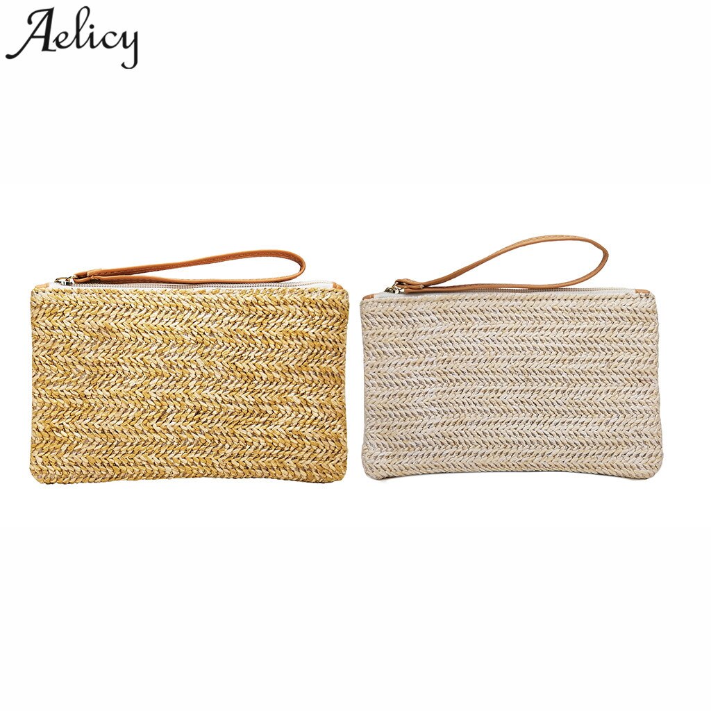 Aelicy Vrouwen Tassen Mode Zomer Stijl Stro Geweven Handtassen Weven Strand Tassen Vrouwen Carteras Mujer De Hombro Y Bolsos