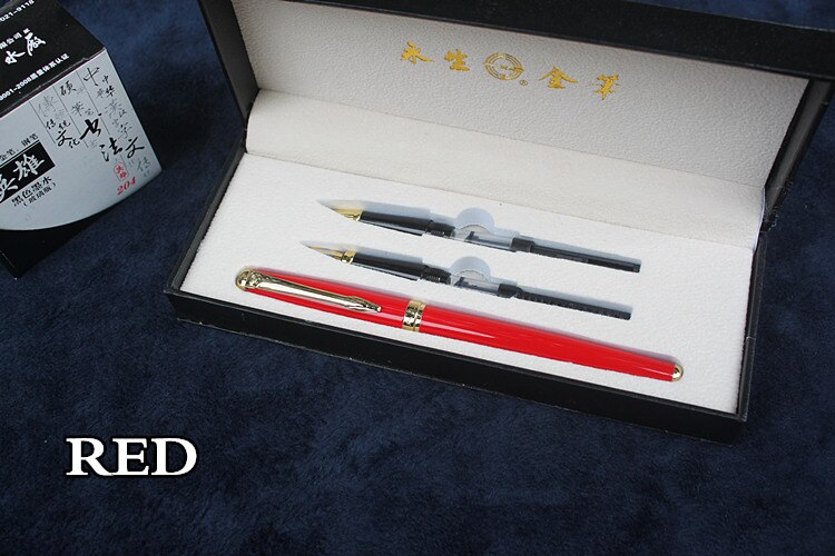 3 in 1 fountain pen with box Birthday pen Good luxury iraurita pens Different writing nibs thicknesses: Red