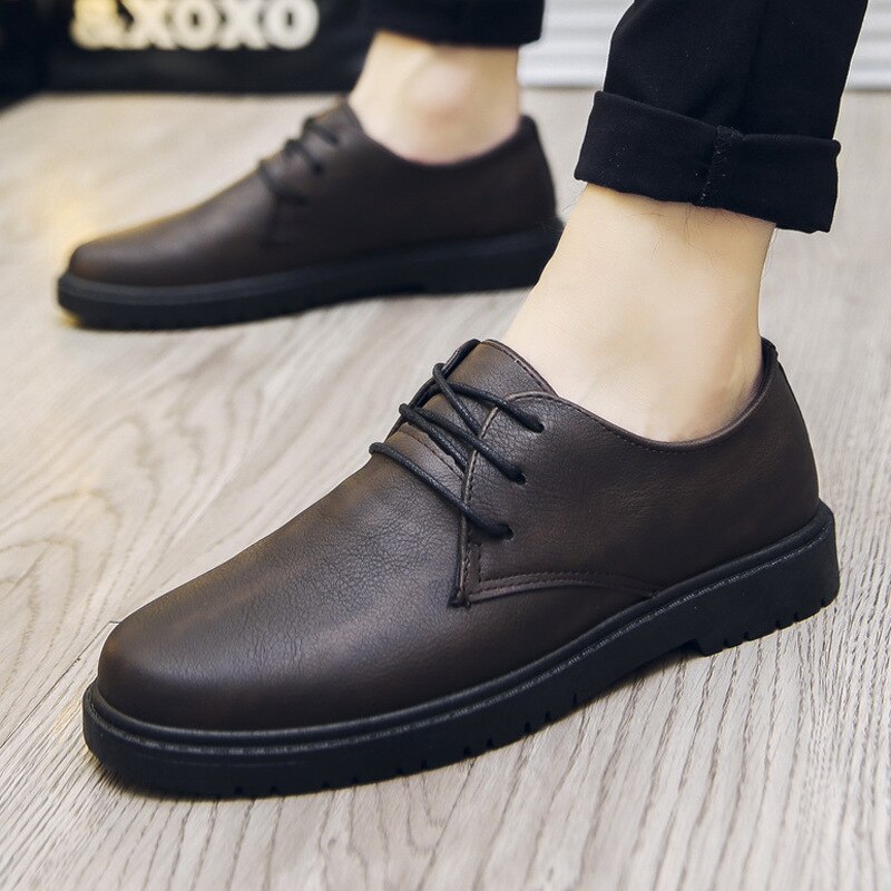 Höst män skor klassiska män klänning skor läder bröllop skor män formella lägenheter business sneakers rty 6
