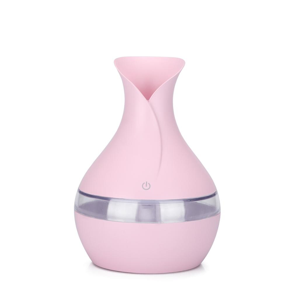 Nmt 070 300ml luftbefeuchter, siebenfarbiger ultraschall-luftreiniger, aromadiffusor für Höhle haushalt mit fernbedienung: Rosa