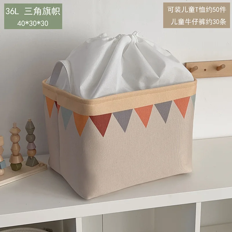 Caja de almacenamiento de dibujos animados, armario de tela a prueba de polvo para juguetes de niños, caja de almacenamiento de ropa, Cubo de almacenamiento portátil para dormitorio: Negro