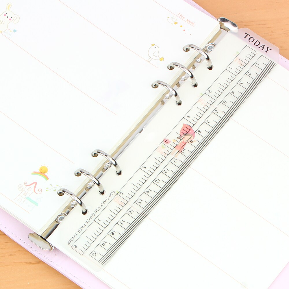 Kawaii Straight Ruler A5 A6 Notepad loose-leaf Today Rulers Frosted Transparent White Ruler For Student School Supplies