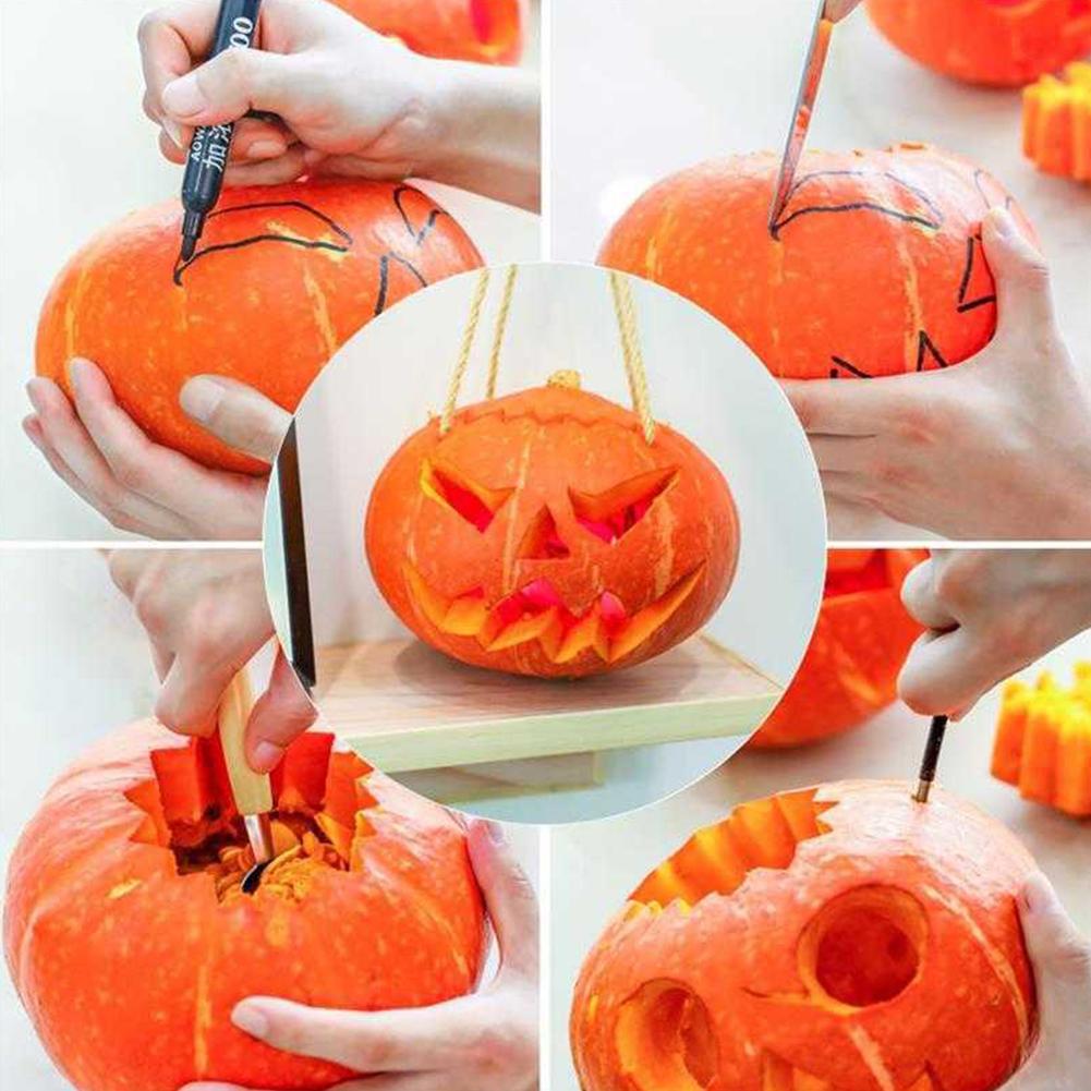 14 Pieces Halloween Pumpkin Carving Tool Kit Pumpkin Cutting Sculpting Decorating Tools Kit