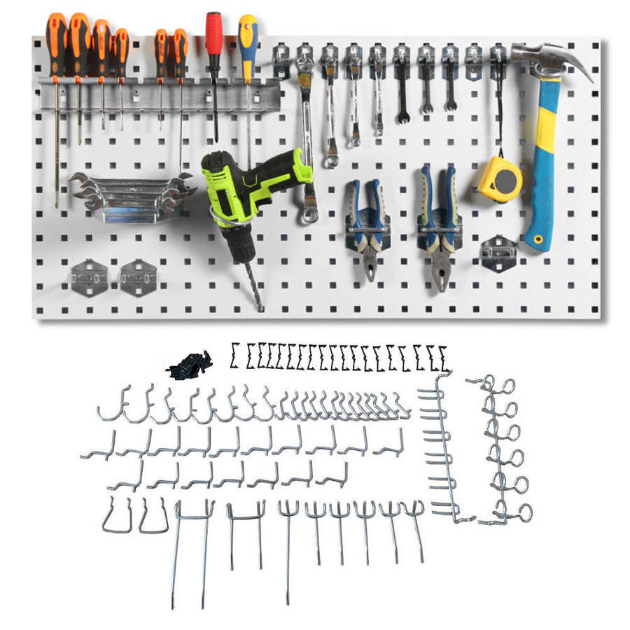 Pegboard Hooks 51 Piece Pegboard Hook Assortm5ent Kit Nickel Plated Hanger Hook Combination Kit Pegboard Accessory Organizer Kit