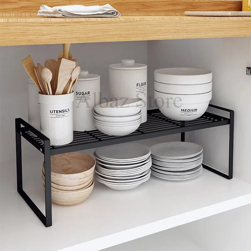 Kitchen Organizer Cabinet Layered Shelves Desktop Storage Cabinets Kitchen Gadget Supplies Storage Rack Spice Jar Cabinet Shelf