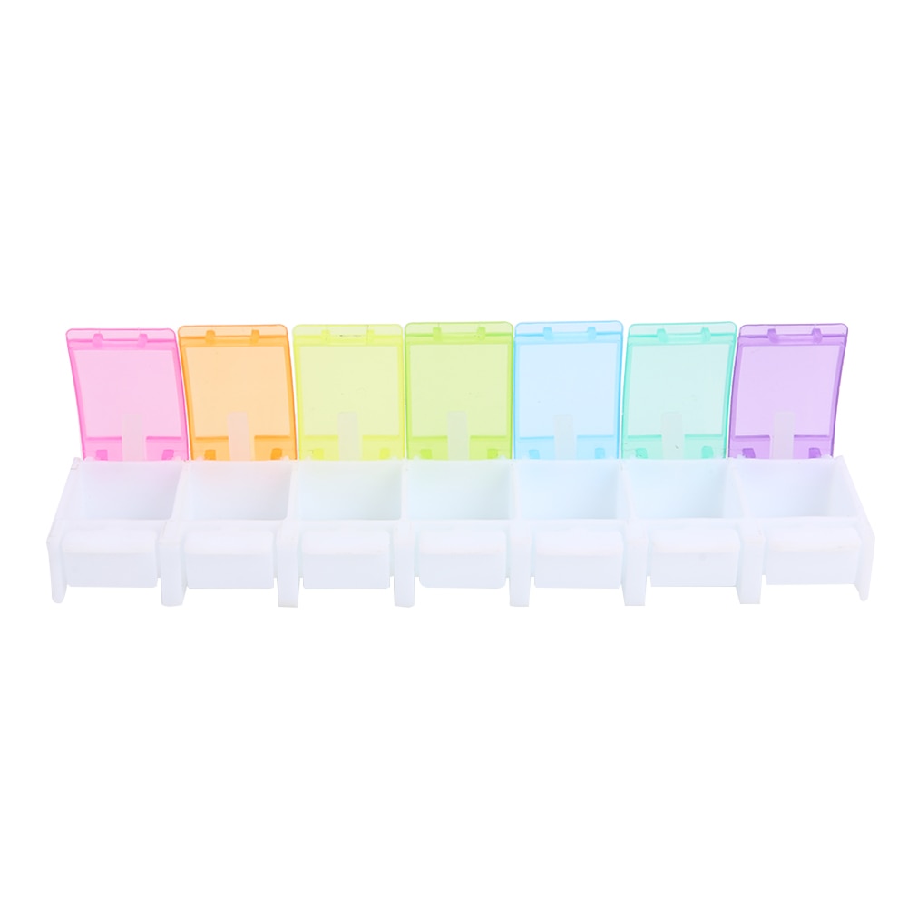 14/7 Grids 7 Dagen Wekelijkse Pillendoosje Geneeskunde Tablet Dispenser Organizer Pillendoosje Splitters Pill Organizer Container: Chocolade