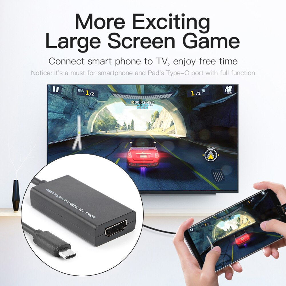 Converter Voor Mhl Android Mobiel Tablet Usb 3.1 Type C Naar Hdmi-Compatibel Vrouwelijke Adapter USB-C Adapter Converter