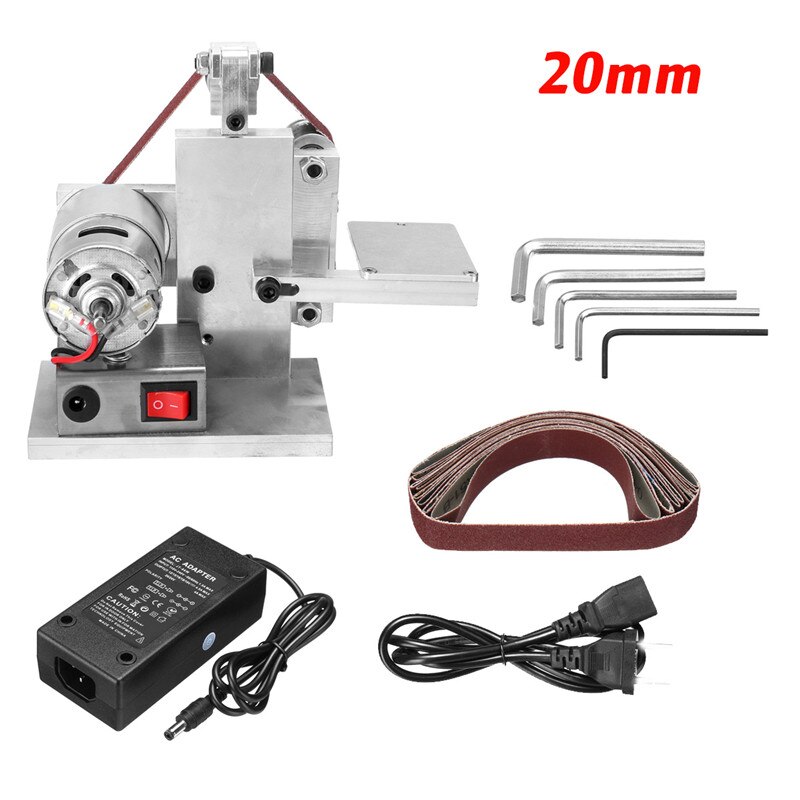 110-240v elektrisk bandslipmaskin polering slipmaskin kniv eggar slipare träbearbetning metall slipmaskin och 10 st slipband