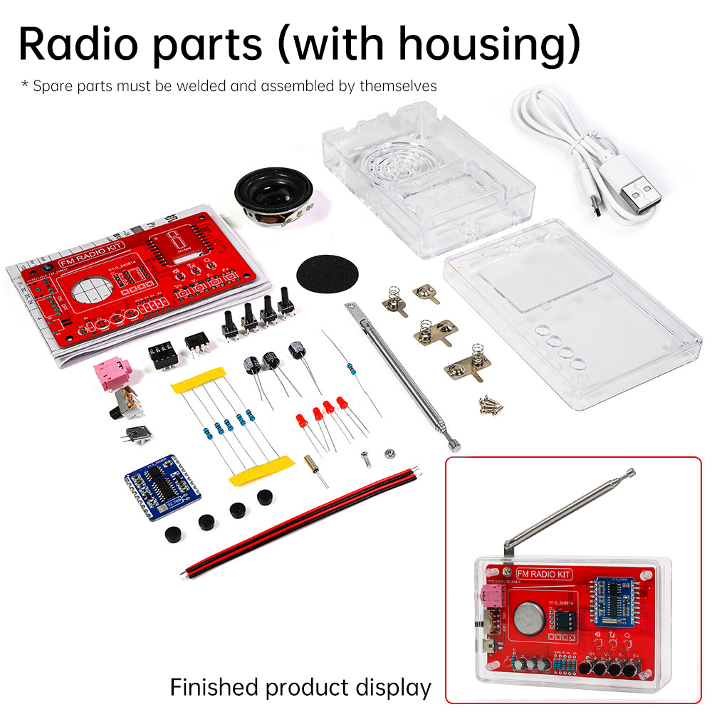 DIY Radio FM zestaw elektroniczny 87-108MHZ Radio FM zestaw do samodzielnego montażu części do ćwiczeń spawalniczych RDA580 DIY projekt lutowania praktyka lutowania: green