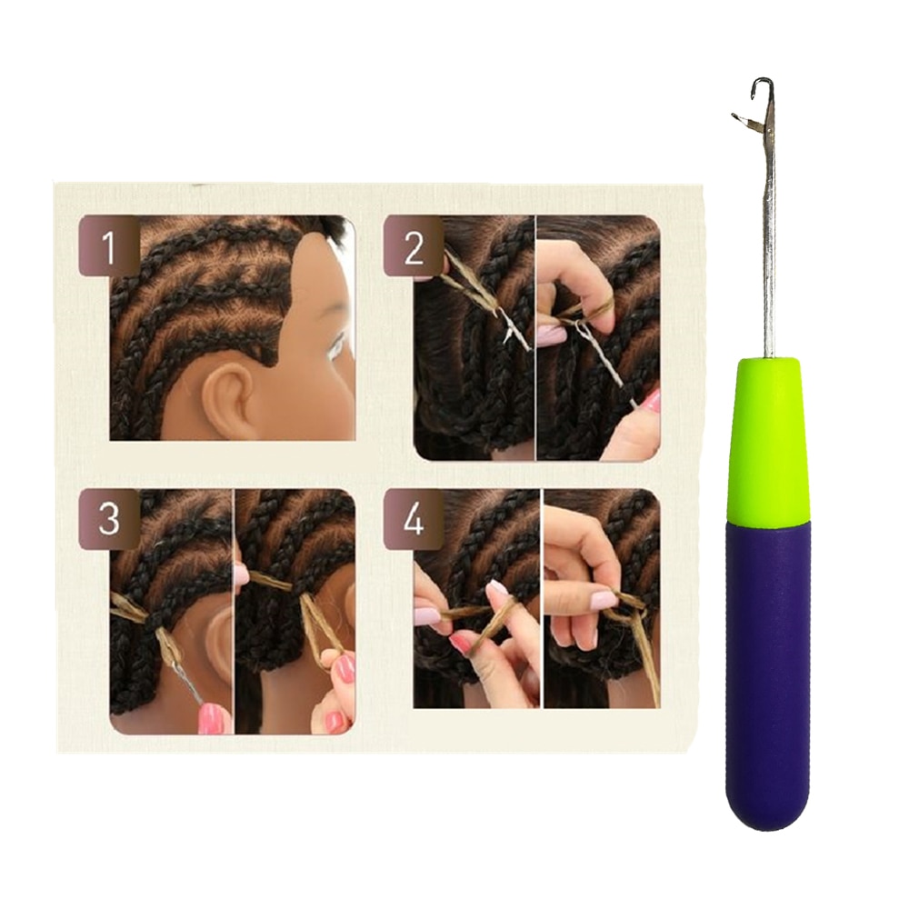 Large Latch Hook Crochet Needle Ventilating Holder and Needles For Making Wigs Hair Extensions Tool Hook Needle Knitting
