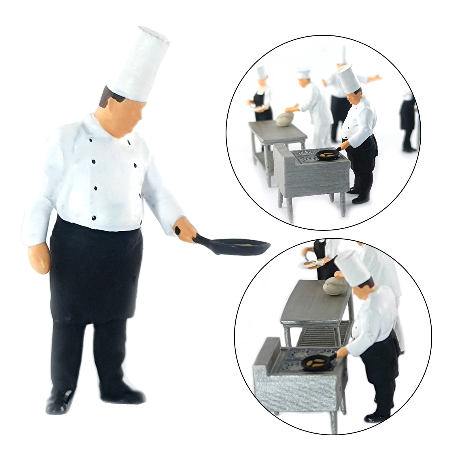 1/64 Scale Resin Mini Figures People Railway Scenery Miniature Model: Chef White 4