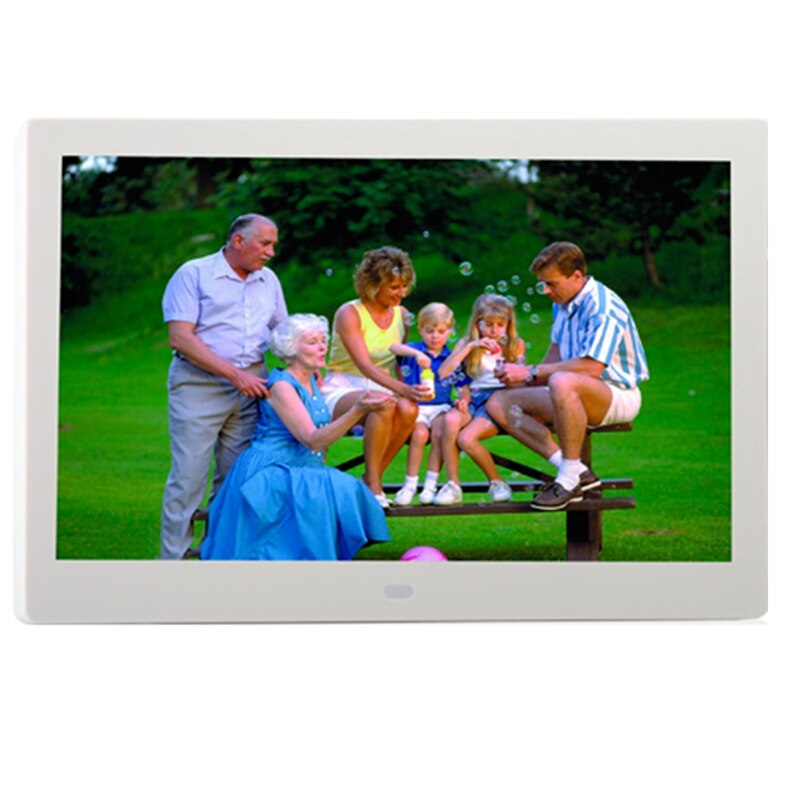 10 Inch Lcd Widescreen Digital Photo Frame Electronic Picture Video Player Movie Album Display Photo Frame: White / EU Plug