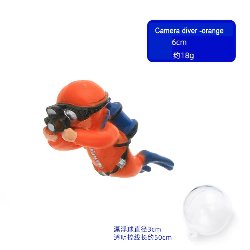 Tanques de peixes dos desenhos animados decoração mini mergulhador simulado flutuante sereia aquário decoração do tanque de peixes kiki pingente acessórios do aquário: Marrom